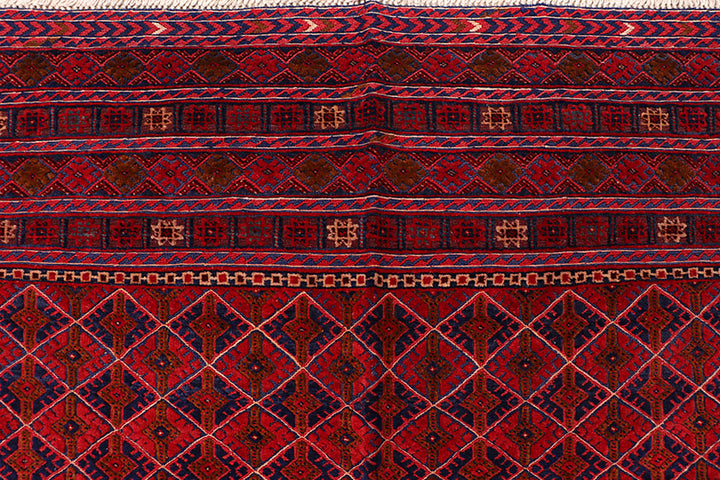 Dark Red Mashwani 6' 6 x 9' 1 - No. 64406 - ALRUG Rug Store