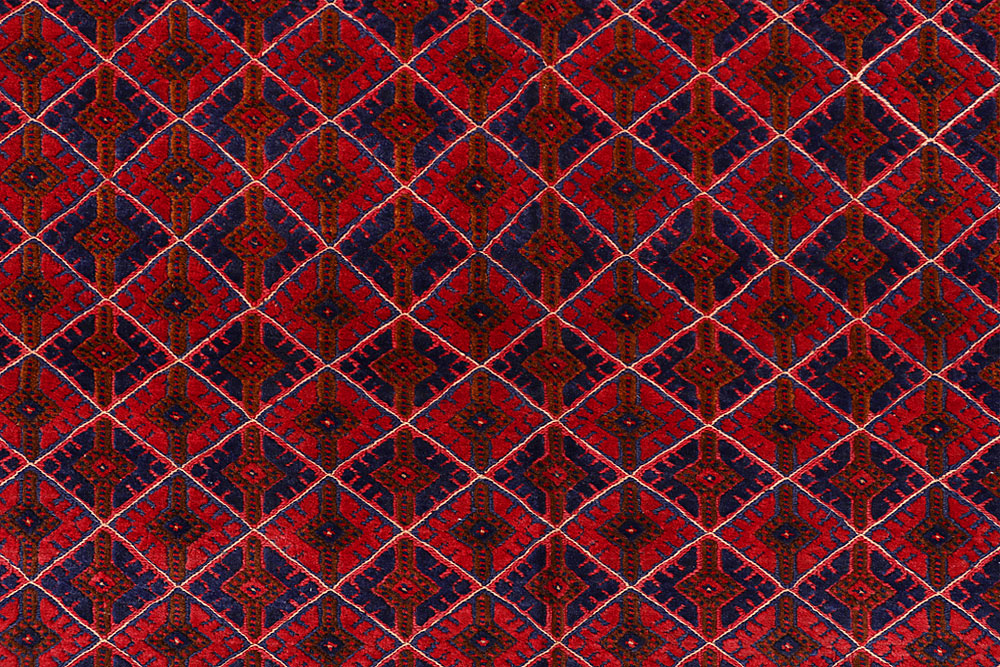 Dark Red Mashwani 6' 6 x 9' 1 - No. 64406 - ALRUG Rug Store