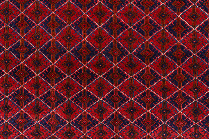 Dark Red Mashwani 6' 6 x 9' 1 - No. 64406 - ALRUG Rug Store