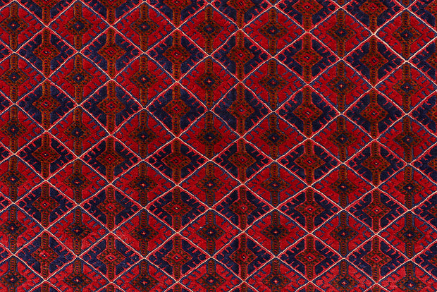 Dark Red Mashwani 6' 6 x 9' 1 - No. 64406 - ALRUG Rug Store