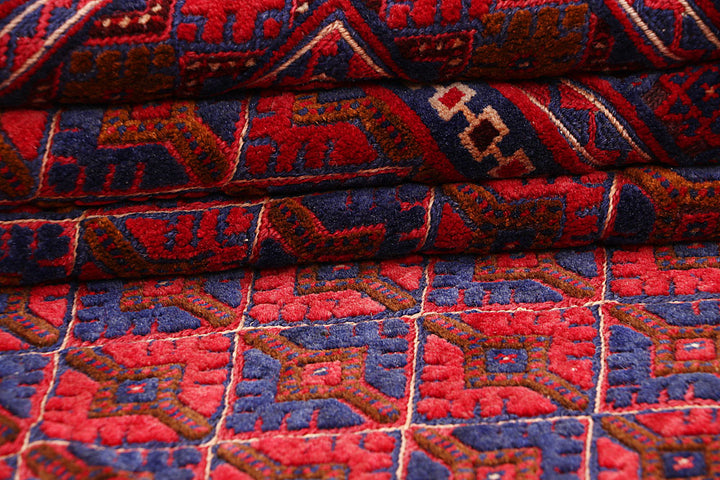 Dark Red Mashwani 6' 6 x 9' 1 - No. 64406 - ALRUG Rug Store