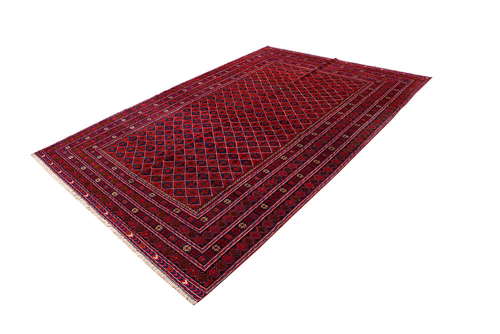Dark Red Mashwani 6' 6 x 9' 1 - No. 64406 - ALRUG Rug Store