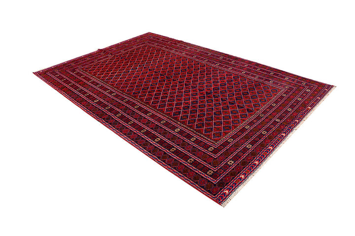Dark Red Mashwani 6' 6 x 9' 1 - No. 64406 - ALRUG Rug Store