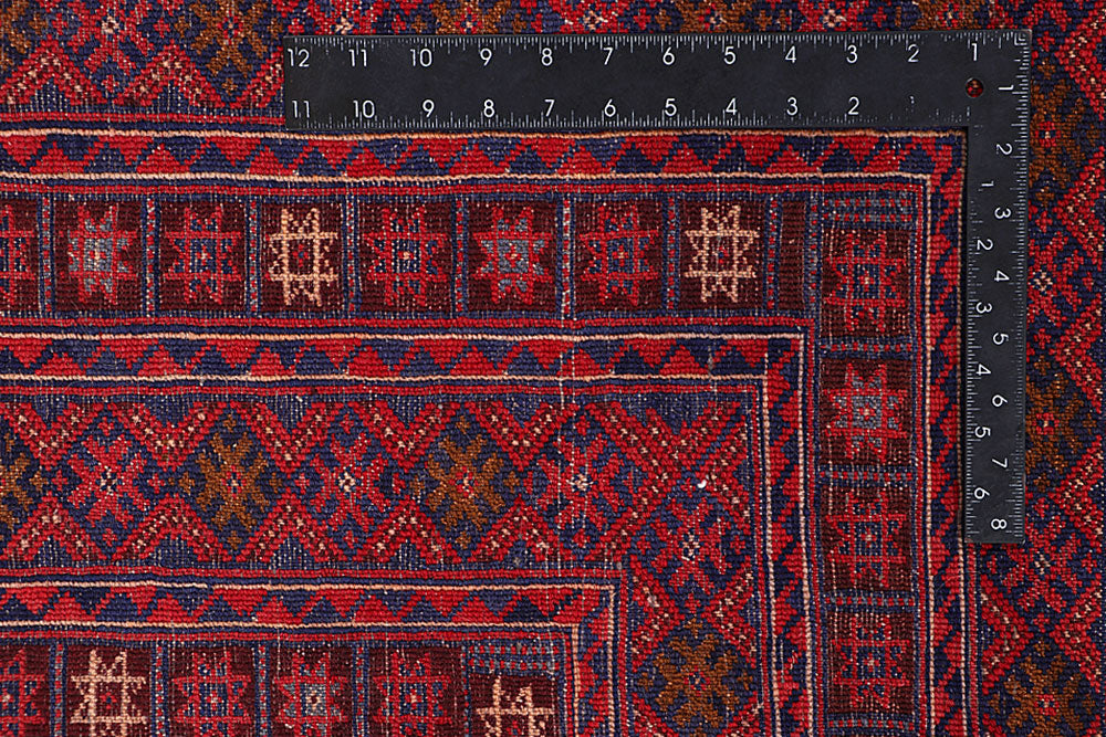 Dark Red Mashwani 6' 6 x 9' 1 - No. 64406 - ALRUG Rug Store