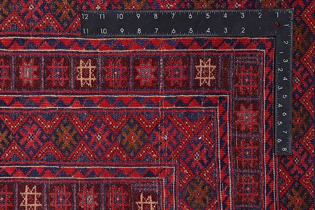 Dark Red Mashwani 6' 6 x 9' 1 - No. 64406 - ALRUG Rug Store