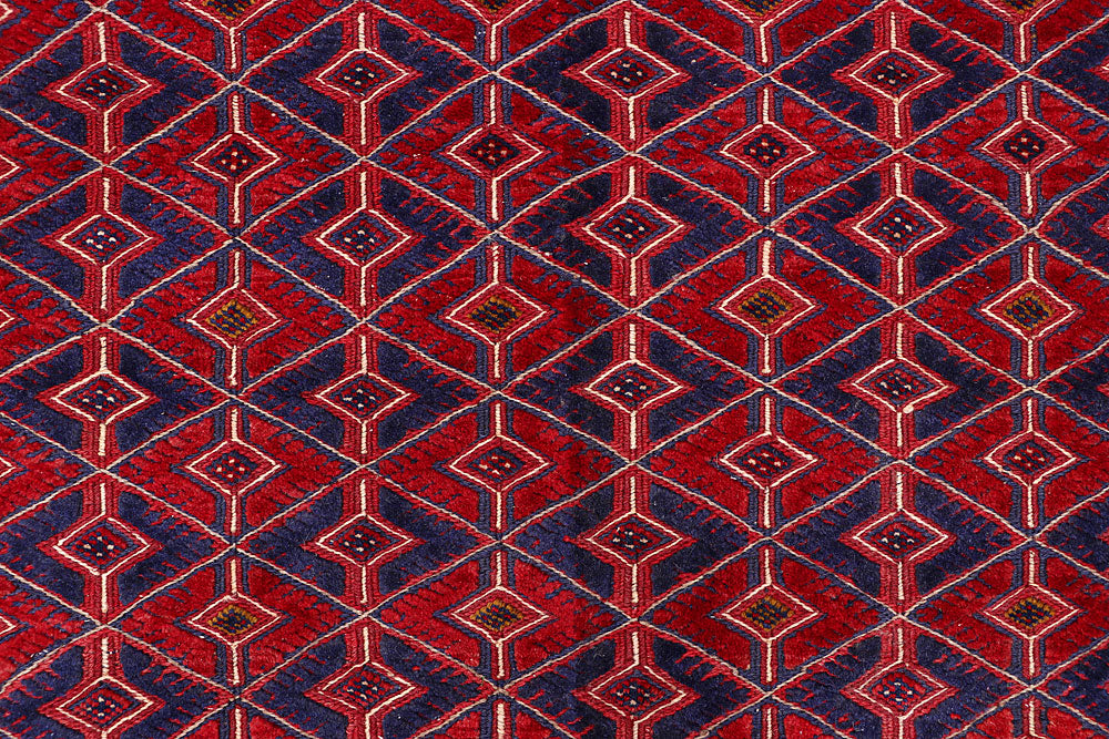 Dark Red Mashwani 6' 9 x 8' 10 - No. 64407 - ALRUG Rug Store