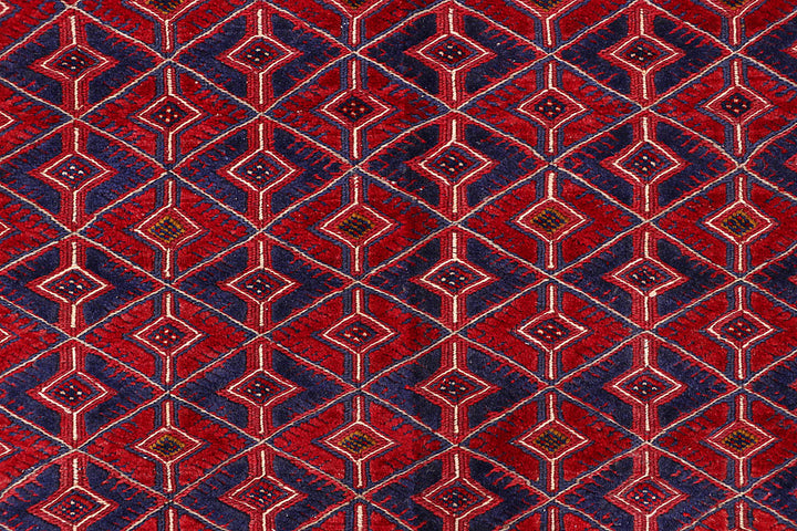 Dark Red Mashwani 6' 9 x 8' 10 - No. 64407 - ALRUG Rug Store