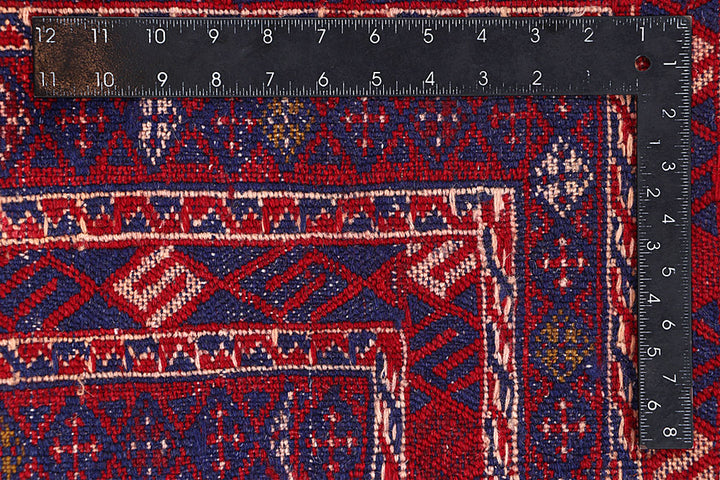 Dark Red Mashwani 6' 9 x 8' 10 - No. 64407 - ALRUG Rug Store