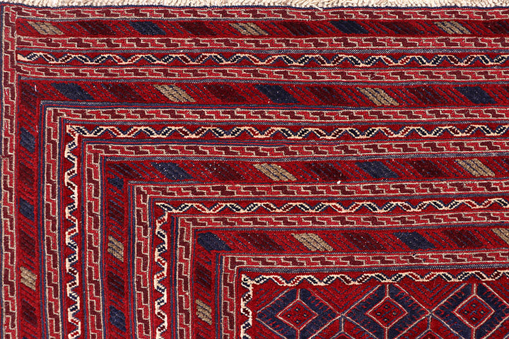 Dark Red Mashwani 6' 8 x 8' 11 - No. 64411 - ALRUG Rug Store