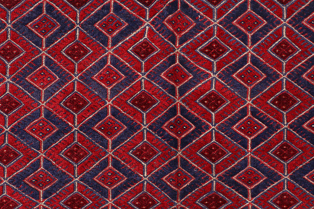Dark Red Mashwani 6' 8 x 8' 11 - No. 64411 - ALRUG Rug Store
