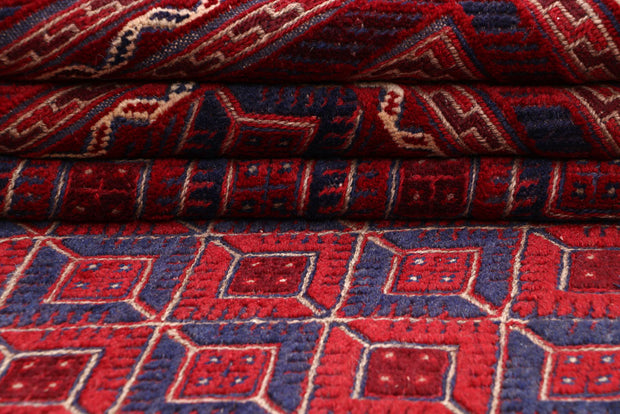 Dark Red Mashwani 6' 8 x 8' 11 - No. 64411 - ALRUG Rug Store