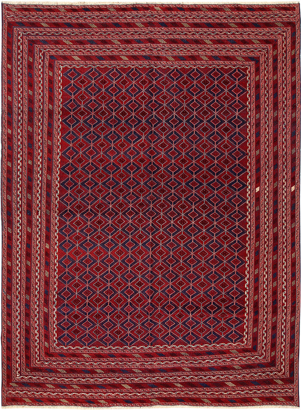 Dark Red Mashwani 6' 8 x 8' 11 - No. 64411 - ALRUG Rug Store