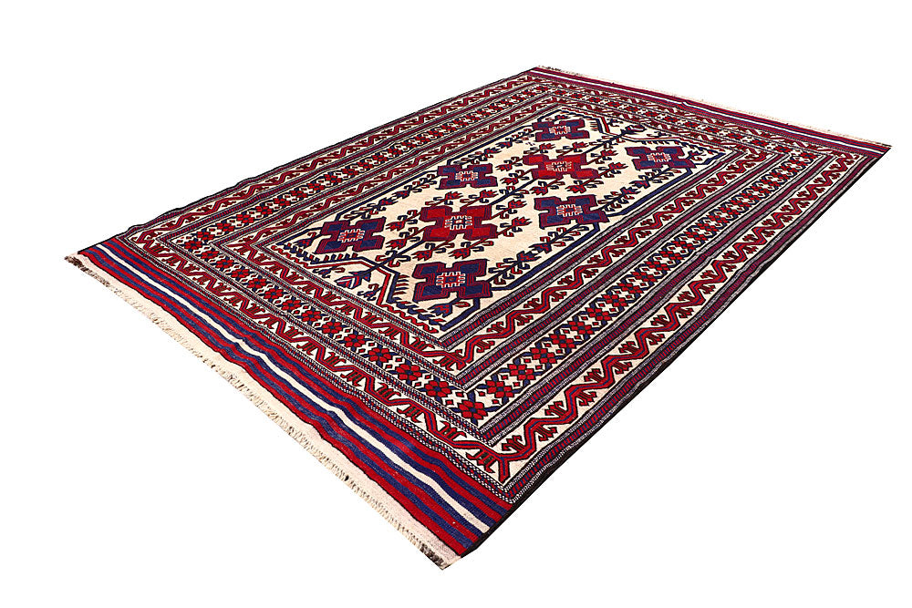 Cornsilk Soumak 6' 9 x 9' 5 - No. 64423 - ALRUG Rug Store