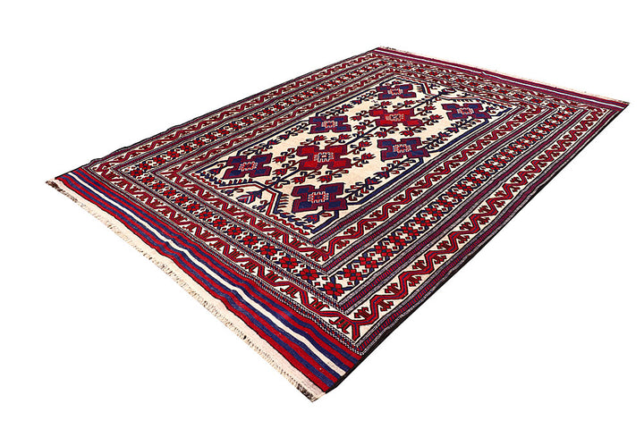 Cornsilk Soumak 6' 9 x 9' 5 - No. 64423 - ALRUG Rug Store