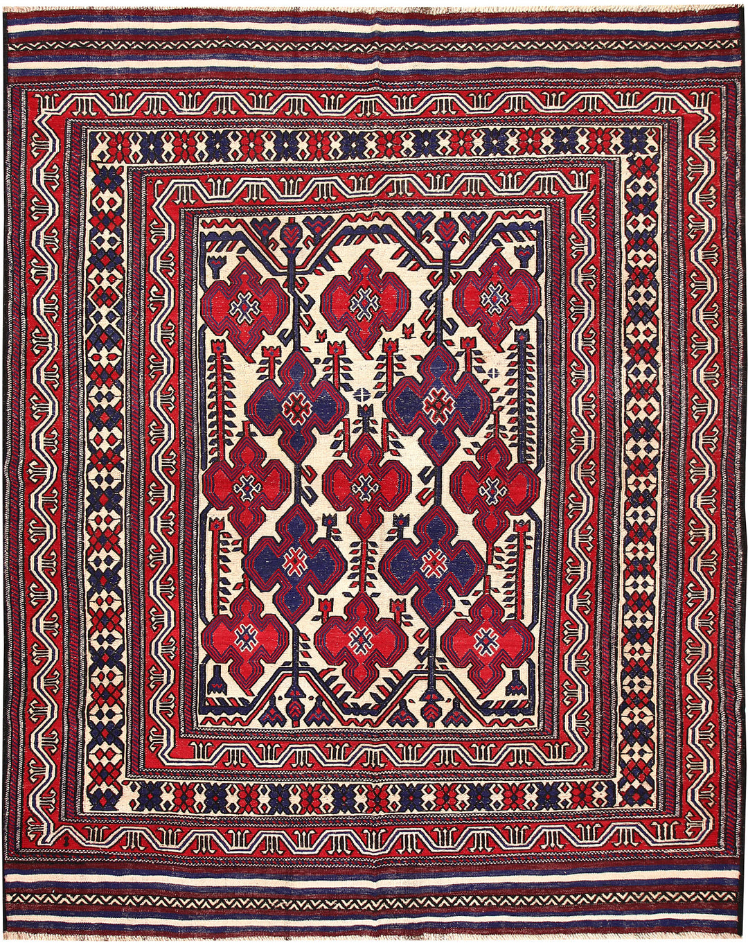 Blanched Almond Soumak 6' 10 x 9' - No. 64424 - ALRUG Rug Store