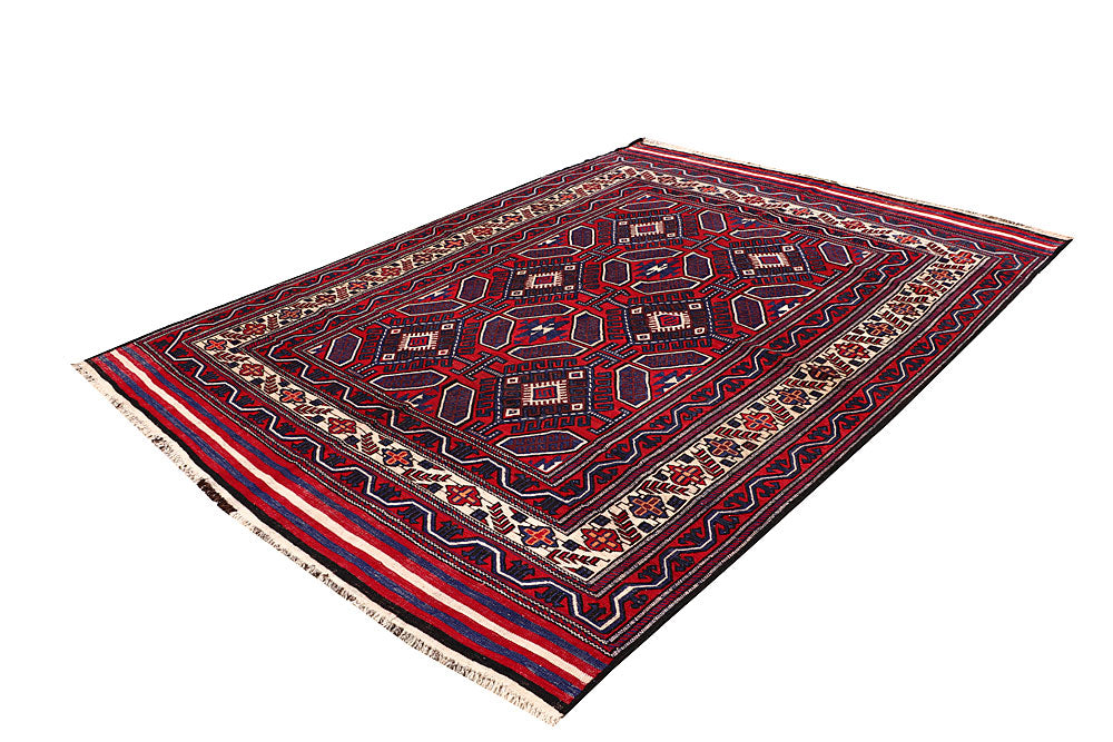 Firebrick Soumak 6' 7 x 9' 2 - No. 64425 - ALRUG Rug Store