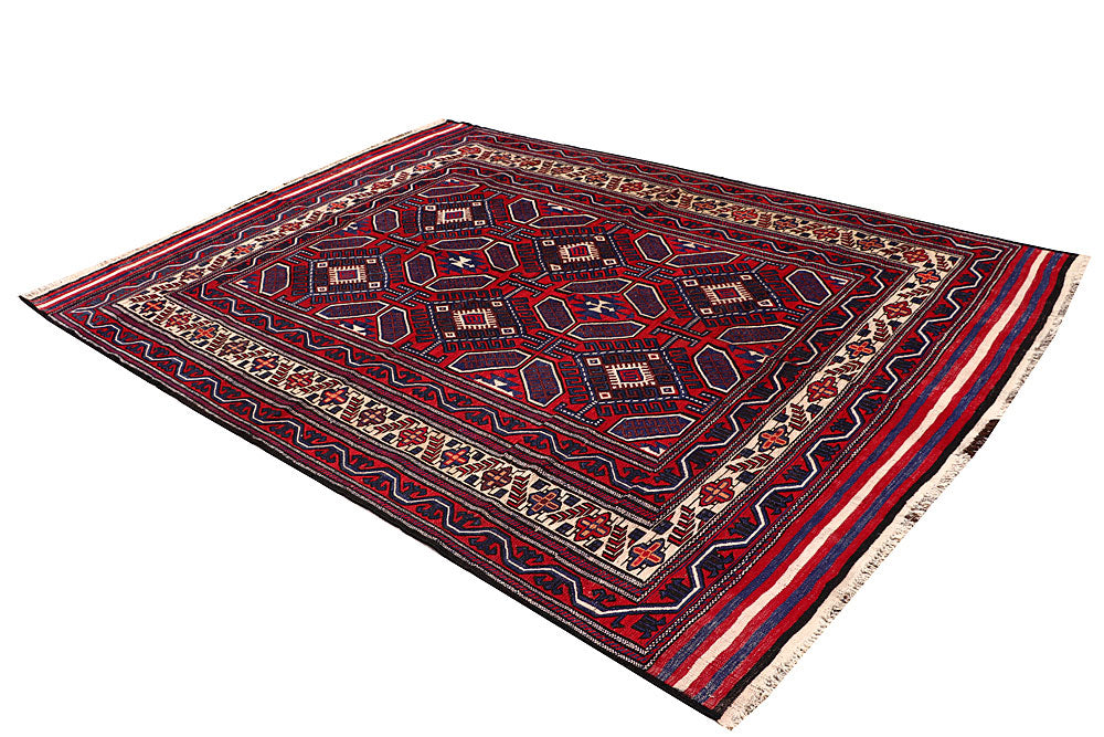 Firebrick Soumak 6' 7 x 9' 2 - No. 64425 - ALRUG Rug Store