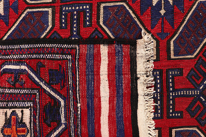 Firebrick Soumak 6' 7 x 9' 2 - No. 64425 - ALRUG Rug Store