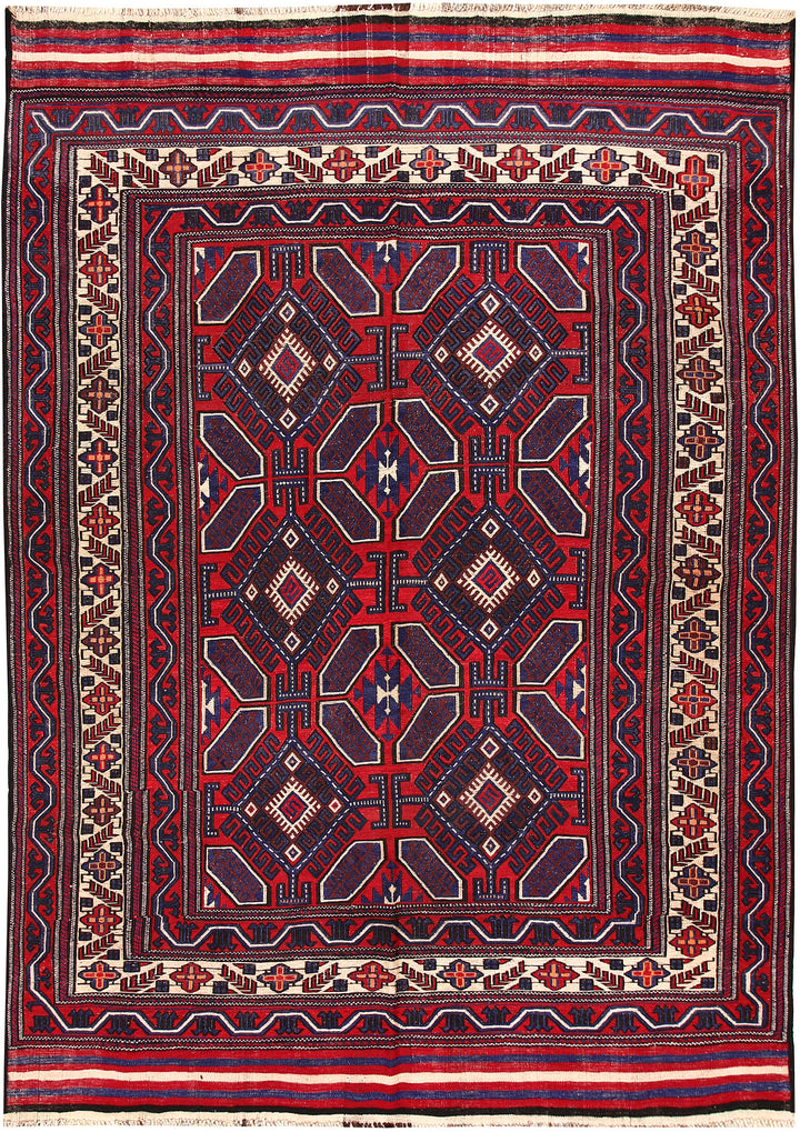 Firebrick Soumak 6' 7 x 9' 2 - No. 64425 - ALRUG Rug Store