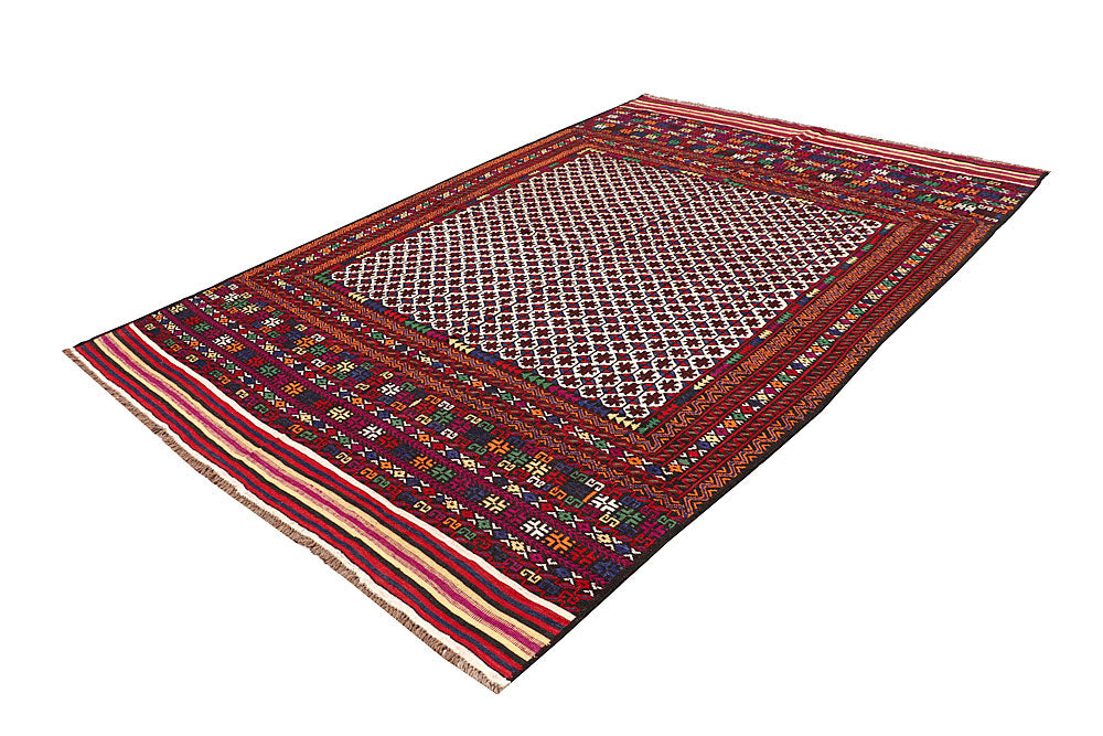 Multi Colored Soumak 6' 7 x 9' 6 - No. 64426 - ALRUG Rug Store