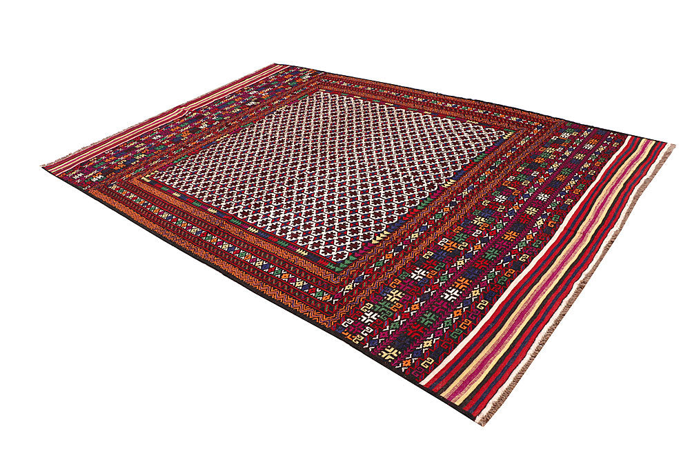 Multi Colored Soumak 6' 7 x 9' 6 - No. 64426 - ALRUG Rug Store