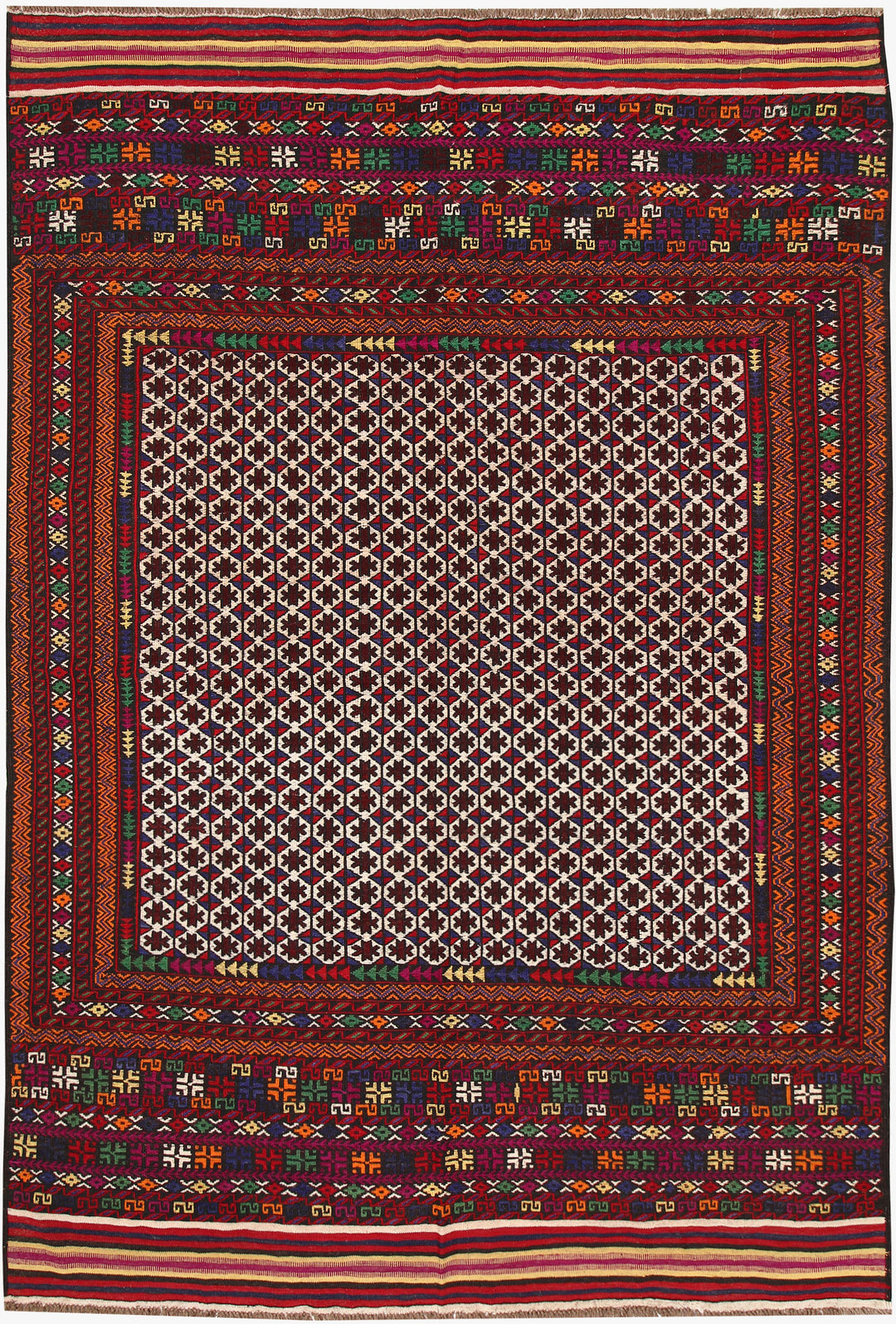 Multi Colored Soumak 6' 7 x 9' 6 - No. 64426 - ALRUG Rug Store