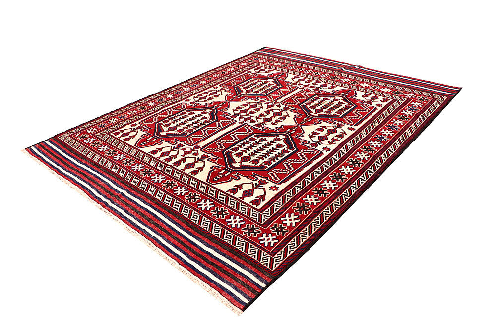 Blanched Almond Soumak 6' 9 x 8' 11 - No. 64427 - ALRUG Rug Store