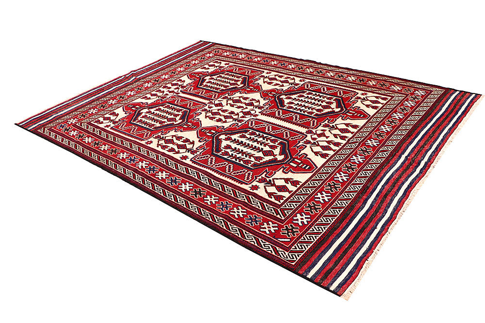 Blanched Almond Soumak 6' 9 x 8' 11 - No. 64427 - ALRUG Rug Store