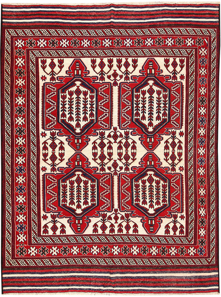 Blanched Almond Soumak 6' 9 x 8' 11 - No. 64427 - ALRUG Rug Store