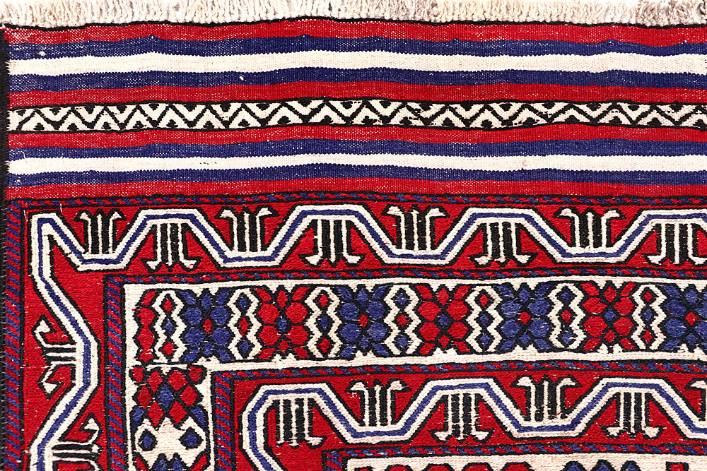 Cornsilk Soumak 6' 7 x 8' 11 - No. 64428 - ALRUG Rug Store