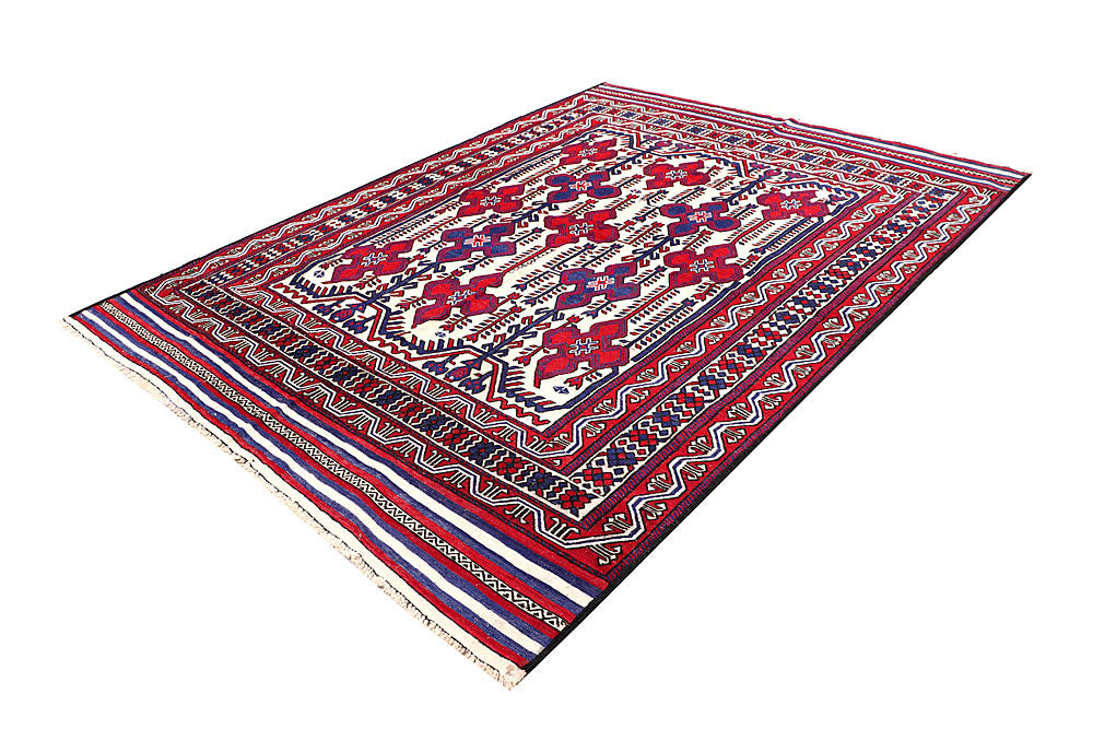 Cornsilk Soumak 6' 7 x 8' 11 - No. 64428 - ALRUG Rug Store