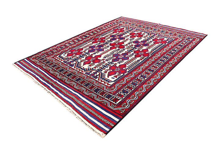 Cornsilk Soumak 6' 7 x 8' 11 - No. 64428 - ALRUG Rug Store