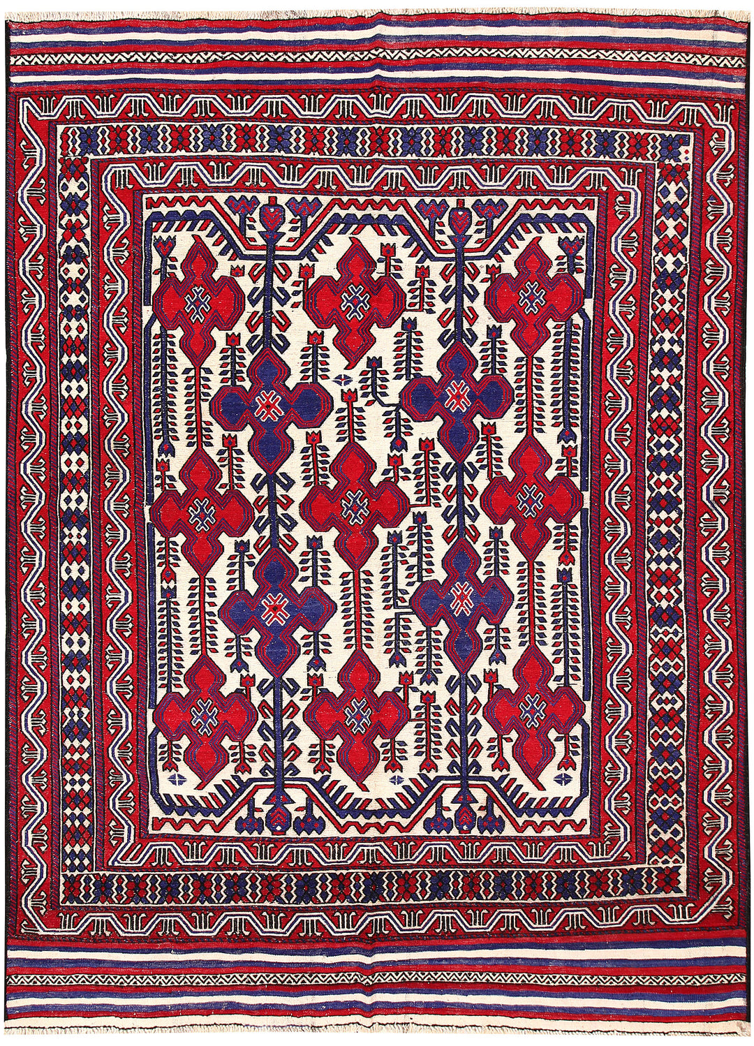Cornsilk Soumak 6' 7 x 8' 11 - No. 64428 - ALRUG Rug Store