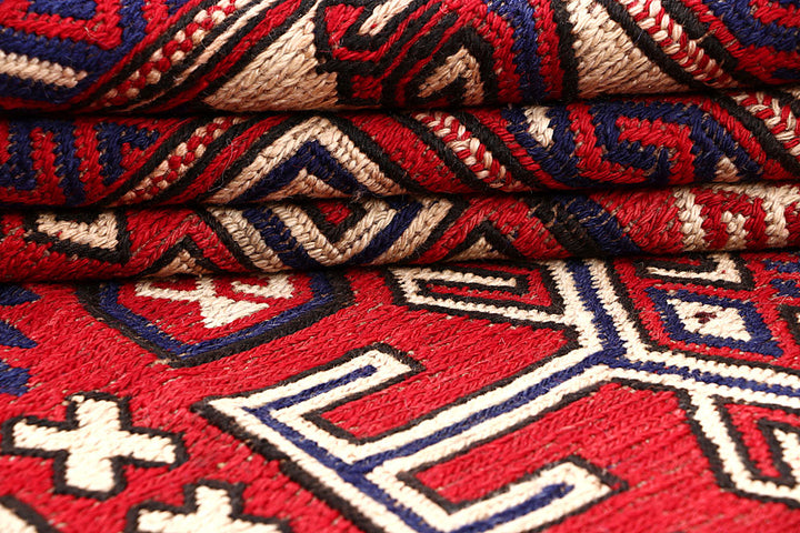 Red Soumak 5' 10 x 9' 6 - No. 64430 - ALRUG Rug Store