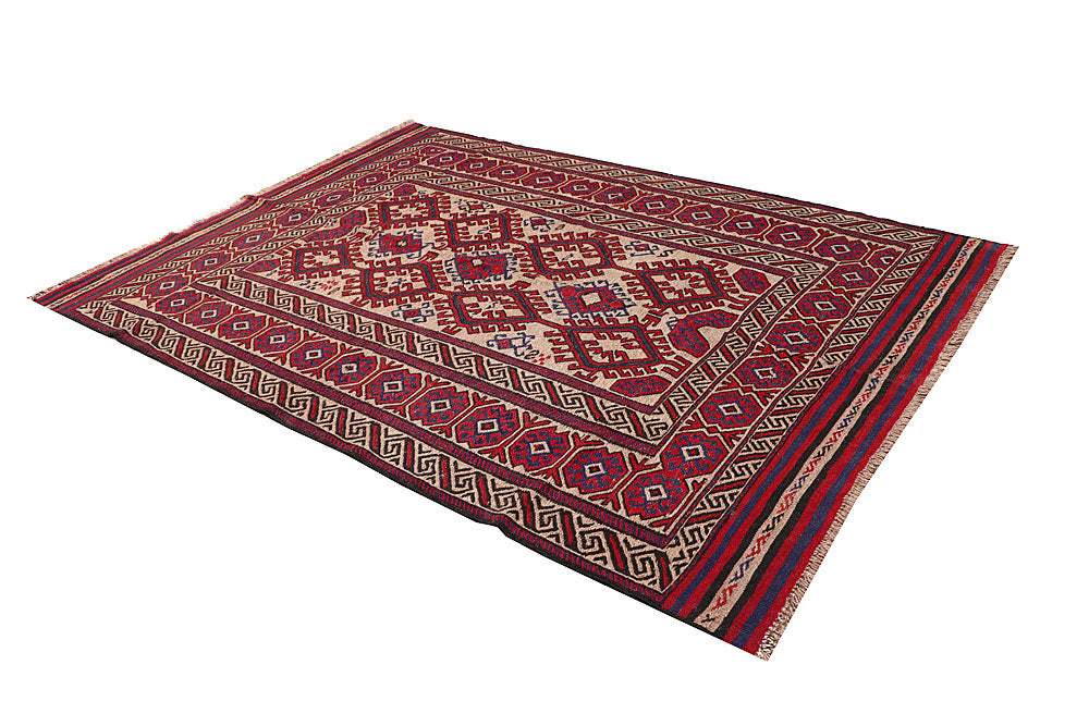 Tan Soumak 6' 1 x 8' 10 - No. 64433 - ALRUG Rug Store