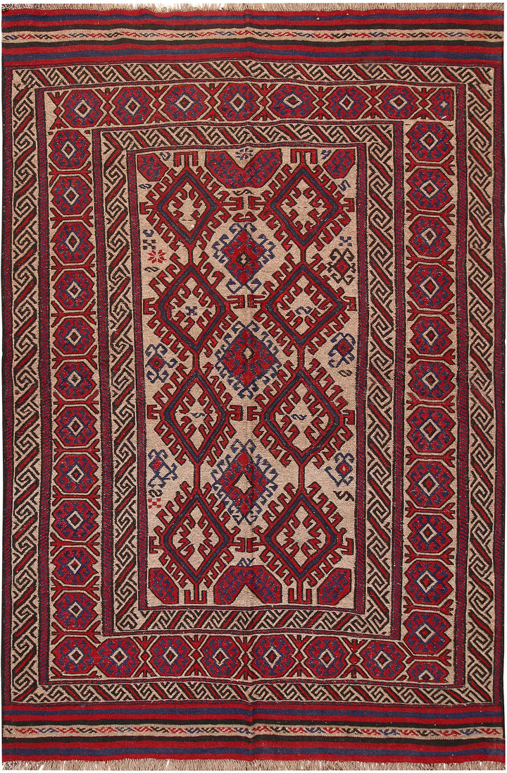 Tan Soumak 6' 1 x 8' 10 - No. 64433 - ALRUG Rug Store