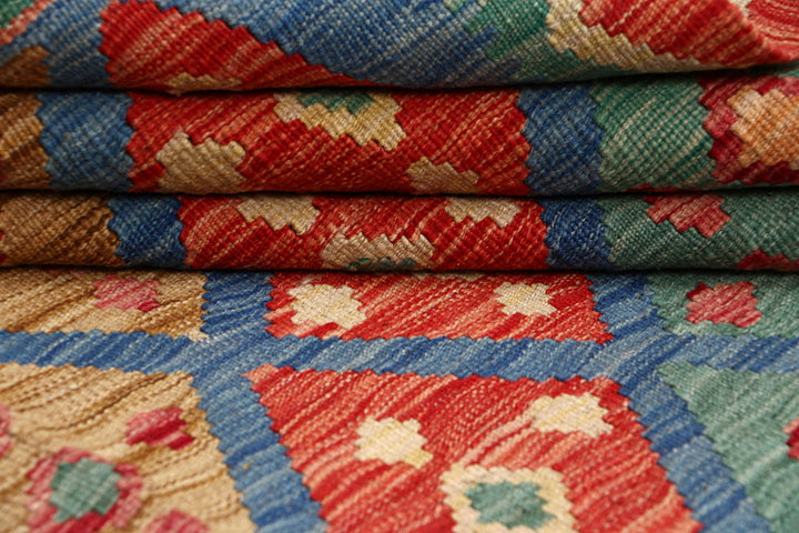 Multi Colored Kilim 7' 1 x 7' 10 - No. 64437 - ALRUG Rug Store
