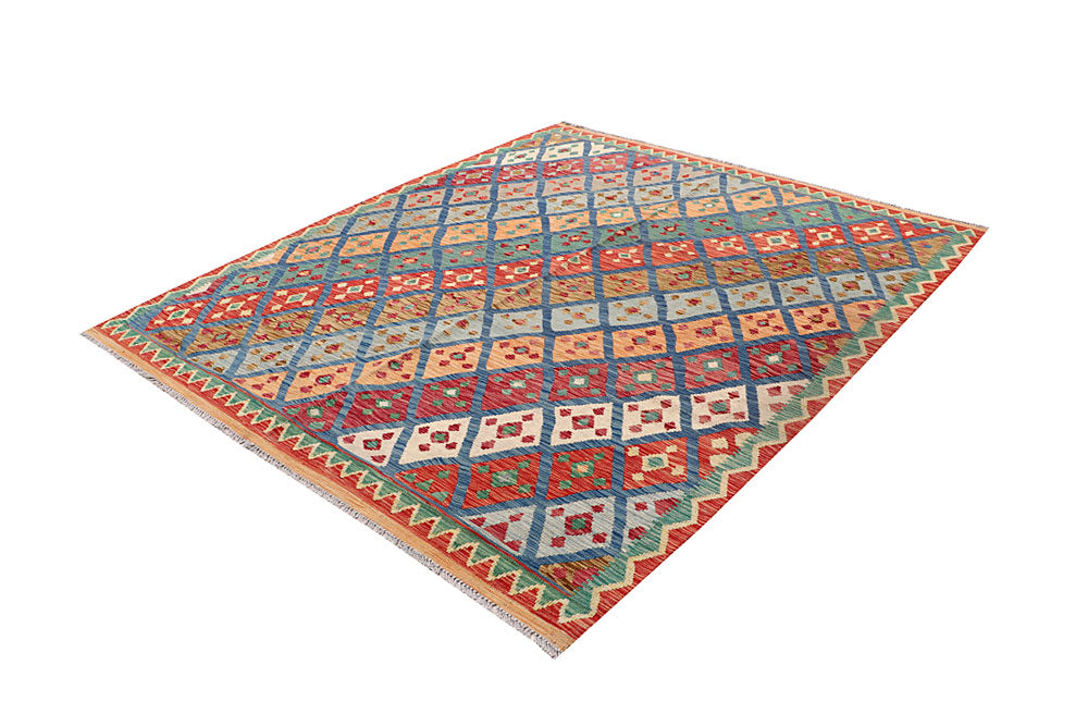Multi Colored Kilim 7' 1 x 7' 10 - No. 64437 - ALRUG Rug Store