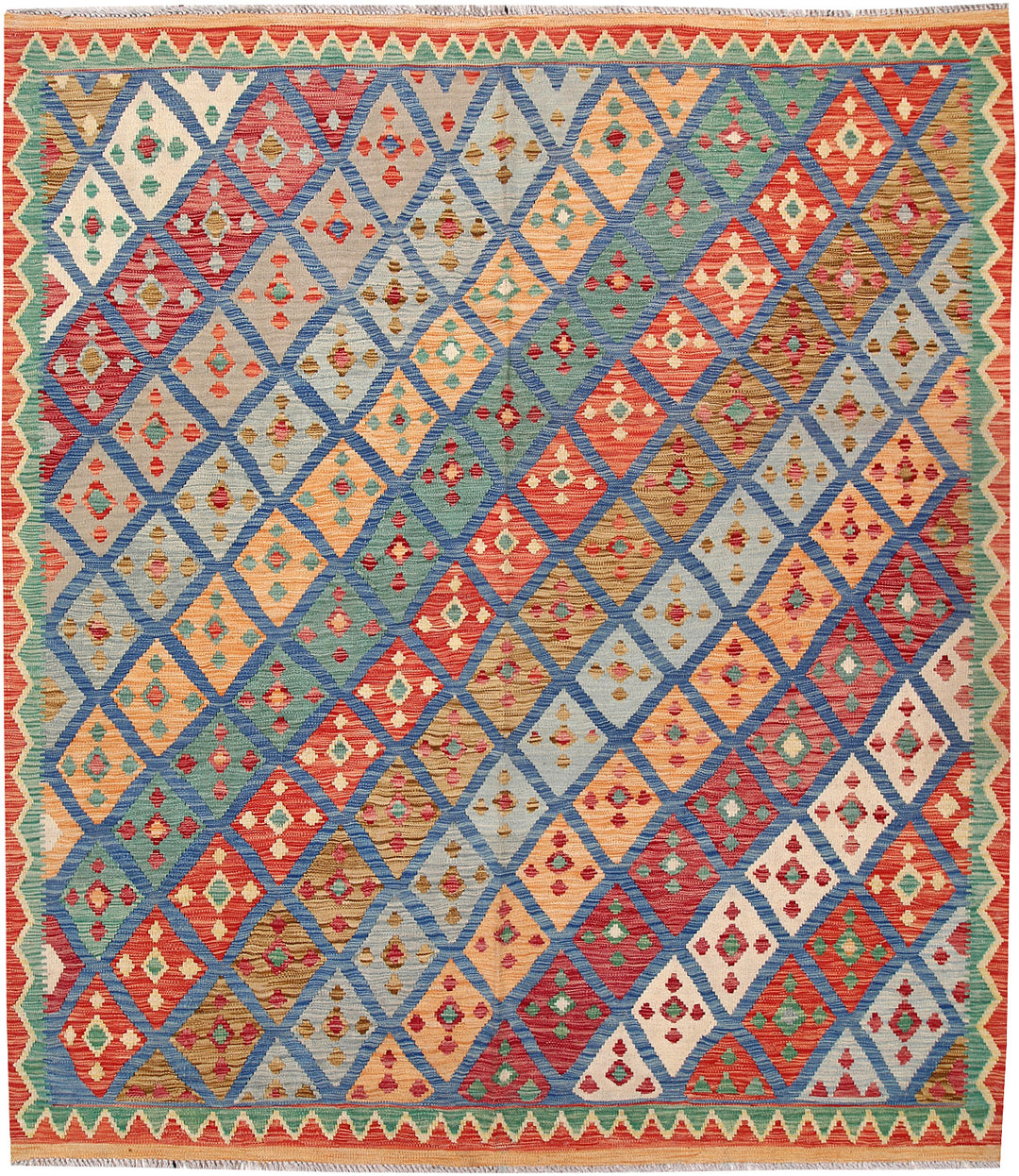 Multi Colored Kilim 7' 1 x 7' 10 - No. 64437 - ALRUG Rug Store