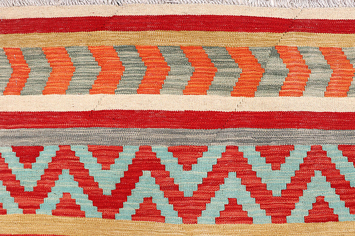 Multi Colored Kilim 6' 4 x 9' 8 - No. 64438 - ALRUG Rug Store