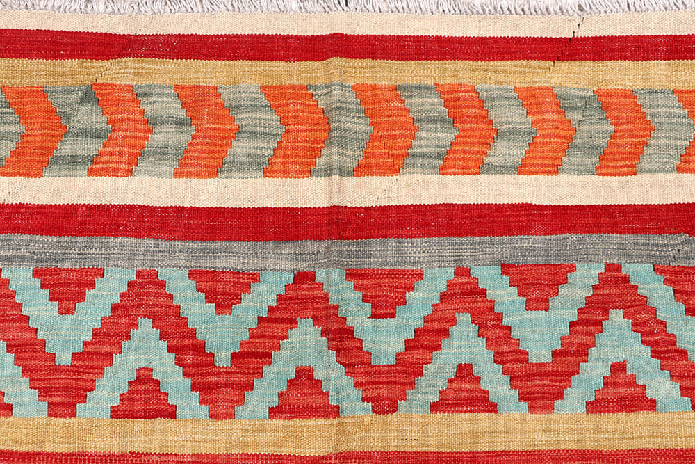 Multi Colored Kilim 6' 4 x 9' 8 - No. 64438 - ALRUG Rug Store