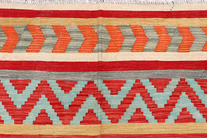 Multi Colored Kilim 6' 4 x 9' 8 - No. 64438 - ALRUG Rug Store
