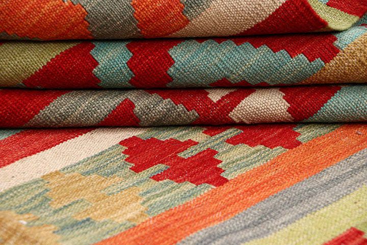 Multi Colored Kilim 6' 4 x 9' 8 - No. 64438 - ALRUG Rug Store