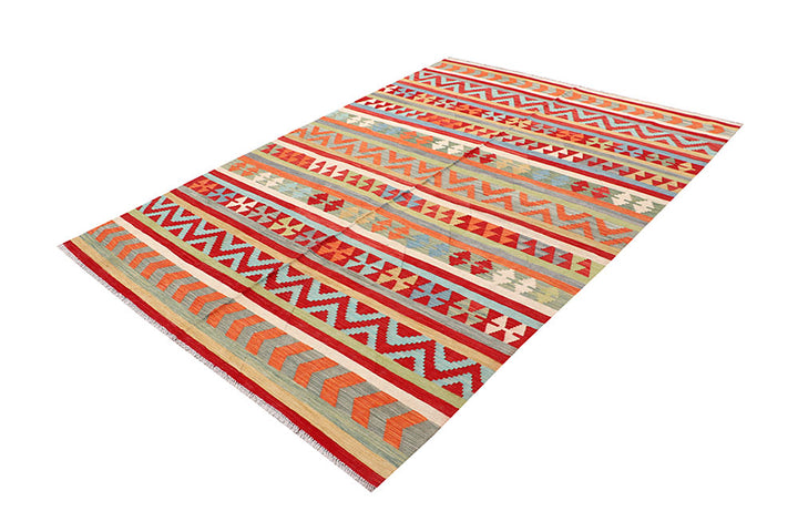 Multi Colored Kilim 6' 4 x 9' 8 - No. 64438 - ALRUG Rug Store