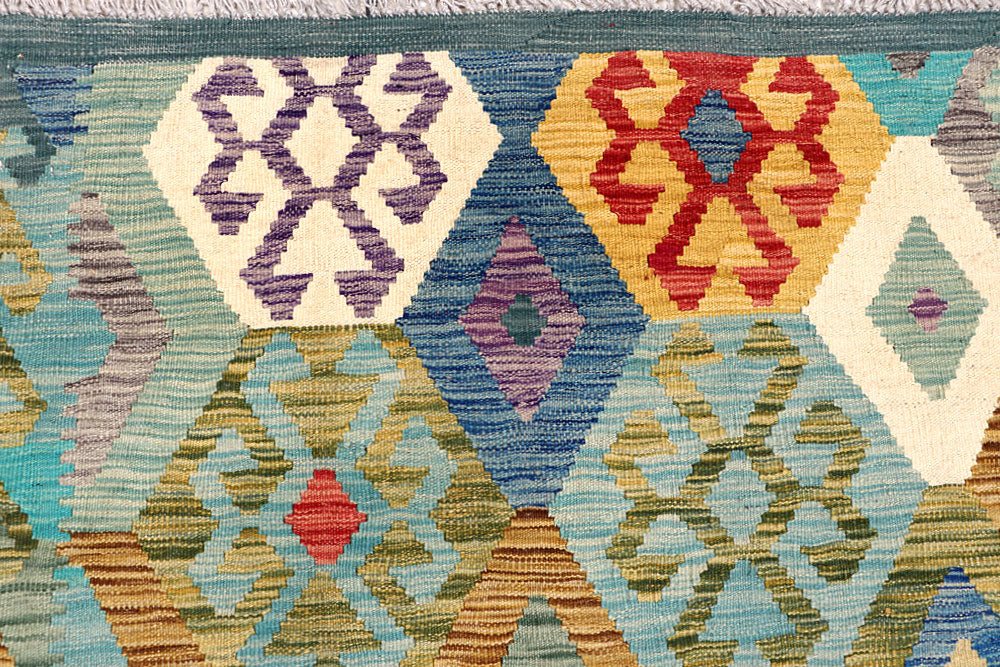 Multi Colored Kilim 6' 11 x 9' 7 - No. 64439 - ALRUG Rug Store