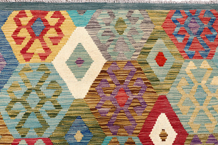 Multi Colored Kilim 6' 11 x 9' 7 - No. 64439 - ALRUG Rug Store