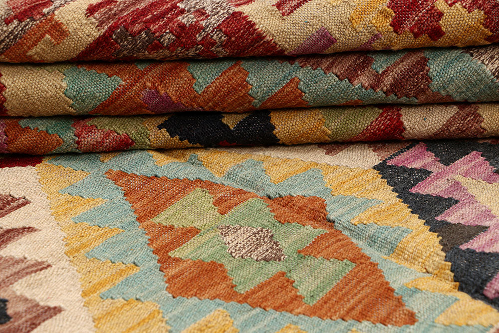 Multi Colored Kilim 6' 9 x 9' 10 - No. 64440 - ALRUG Rug Store