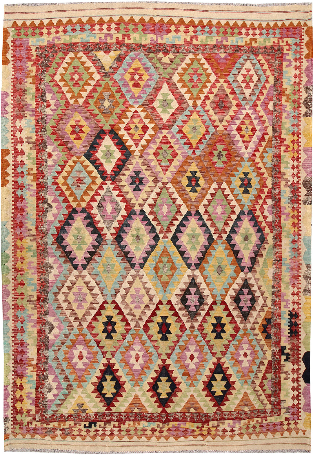 Multi Colored Kilim 6' 9 x 9' 10 - No. 64440 - ALRUG Rug Store