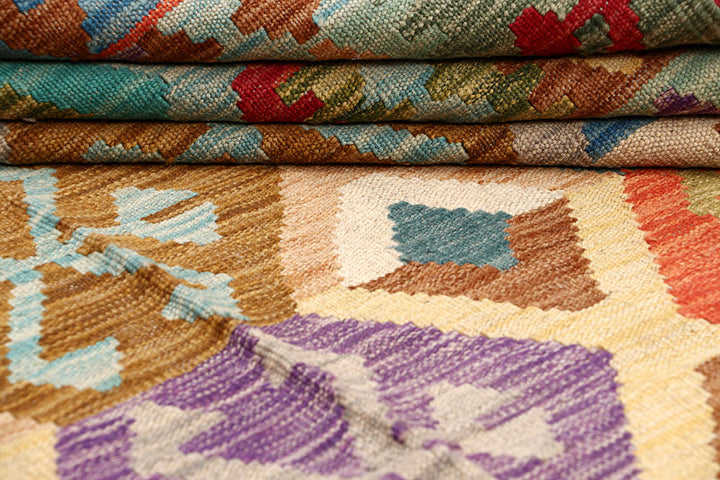 Multi Colored Kilim 6' 10 x 9' 6 - No. 64441 - ALRUG Rug Store