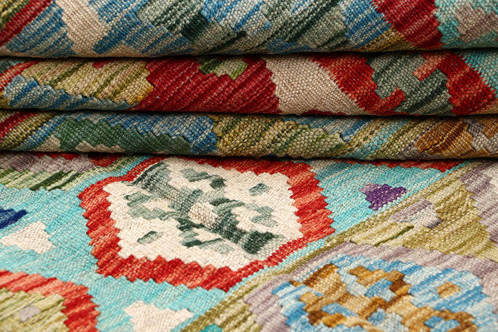 Multi Colored Kilim 6' 9 x 7' 9 - No. 64443 - ALRUG Rug Store